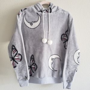 PULLOVER MOON 🌙& BUTTERFLIES HOODIE EUC
